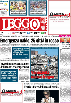 Prima pagina Leggo (Roma) di oggi - Quotidiano nazionale