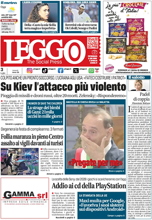Prima pagina Leggo (Roma) di oggi - Quotidiano nazionale
