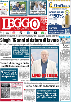 Prima pagina Leggo (Roma) di oggi - Quotidiano nazionale