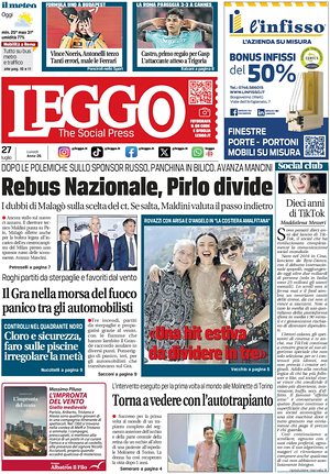 Prima pagina Leggo (Roma) di oggi - Quotidiano nazionale