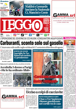 Prima pagina Leggo (Roma) di oggi - Quotidiano nazionale