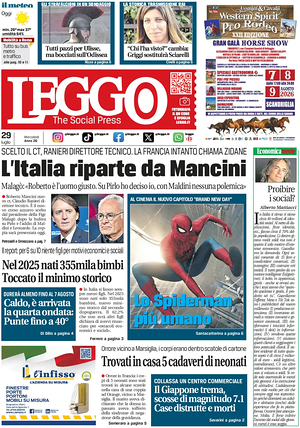 Prima pagina Leggo (Roma) di oggi - Quotidiano nazionale