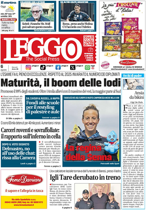 Prima pagina Leggo (Roma) di oggi - Quotidiano nazionale