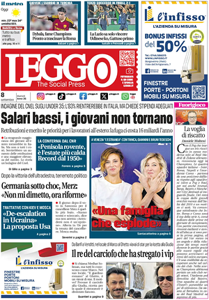 Prima pagina Leggo (Roma) di oggi - Quotidiano nazionale