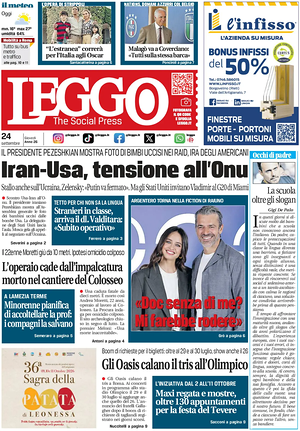 Prima pagina Leggo (Roma) di oggi - Quotidiano nazionale