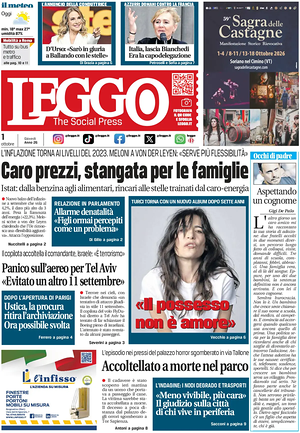 Prima pagina Leggo (Roma) di oggi - Quotidiano nazionale