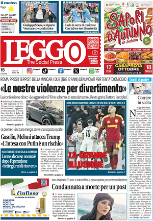 Prima pagina Leggo (Roma) di oggi - Quotidiano nazionale
