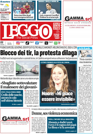 Prima pagina Leggo (Roma) di oggi - Quotidiano nazionale