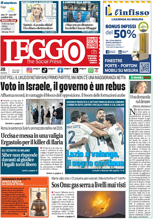 Prima pagina Leggo (Roma) di oggi - Quotidiano nazionale