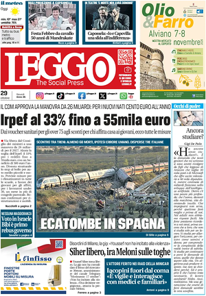Prima pagina Leggo (Roma) di oggi - Quotidiano nazionale