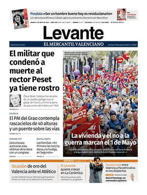Portada Levante EMV de hoy - Periódico regional