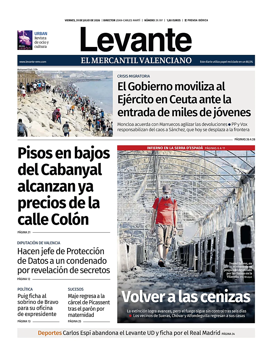 Portada Levante EMV de hoy - Quiosco 31 julio 2026