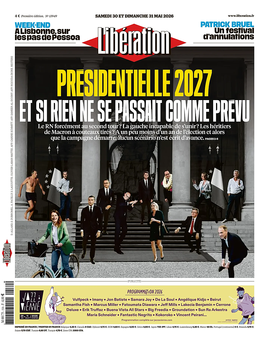 Prima pagina Libération di oggi - Edicola 30 Maggio 2026