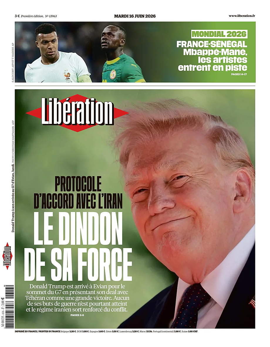 Portada Libération de hoy - Quiosco 16 junio 2026