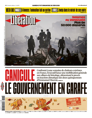 Prima pagina Libération di oggi - Quotidiano estero