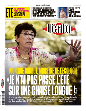 Prima pagina Libération di oggi - Quotidiano estero