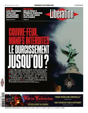 Prima pagina Libération di oggi - Quotidiano estero