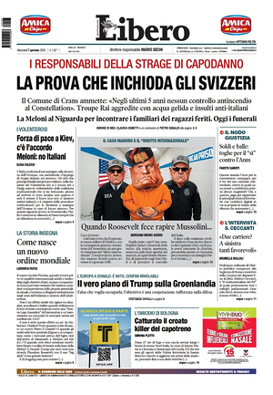 Libero Quotidiano prima pagina
