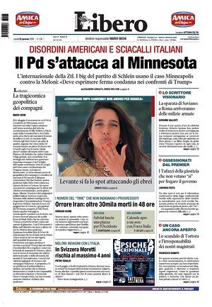 Prima pagina Libero Quotidiano di oggi - Quotidiano nazionale