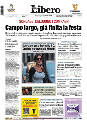 Prima pagina Libero Quotidiano di oggi - Quotidiano nazionale