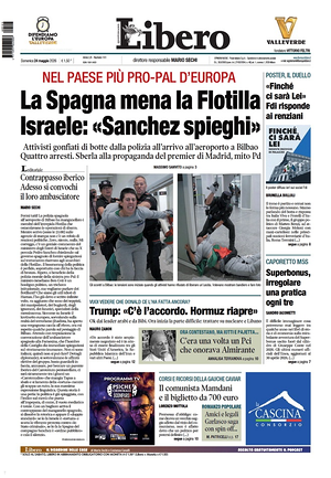 Prima pagina Libero Quotidiano di oggi - Quotidiano nazionale