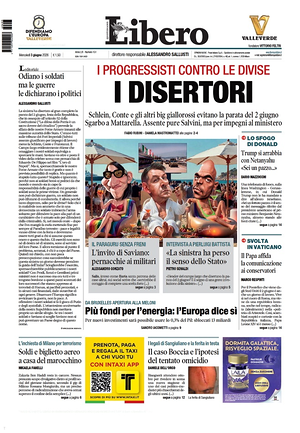 Prima pagina Libero Quotidiano di oggi - Quotidiano nazionale