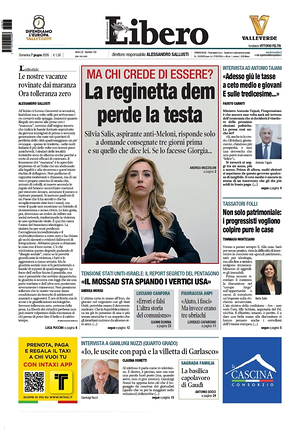 Prima pagina Libero Quotidiano di oggi - Quotidiano nazionale