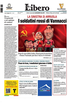 Prima pagina Libero Quotidiano di oggi - Quotidiano nazionale