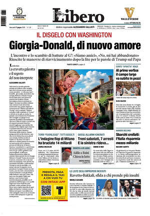 Prima pagina Libero Quotidiano di oggi - Quotidiano nazionale