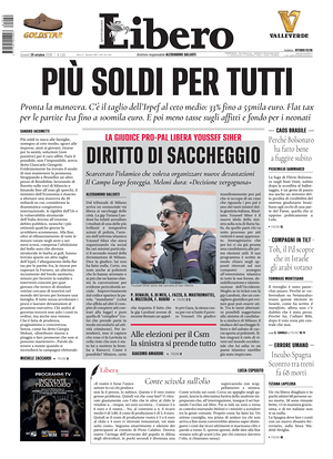 Prima pagina Libero Quotidiano di oggi - Quotidiano nazionale