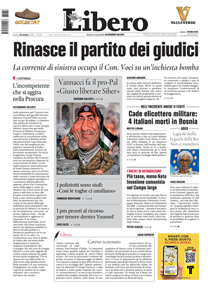 Prima pagina Libero Quotidiano di oggi - Quotidiano nazionale