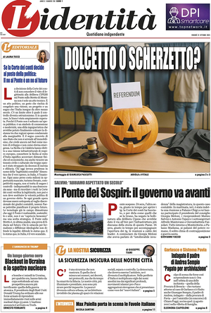 L'Identità prima pagina