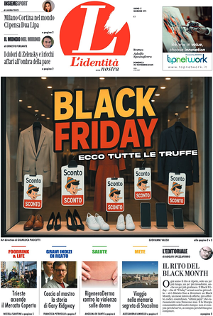 Prima pagina L'Identità di oggi - Quotidiano nazionale