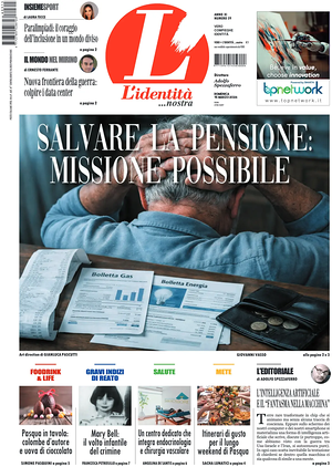 Prima pagina L'Identità di oggi - Quotidiano nazionale