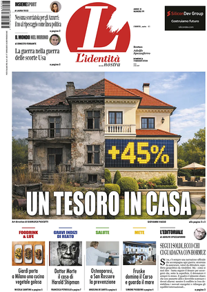 Prima pagina L'Identità di oggi - Quotidiano nazionale