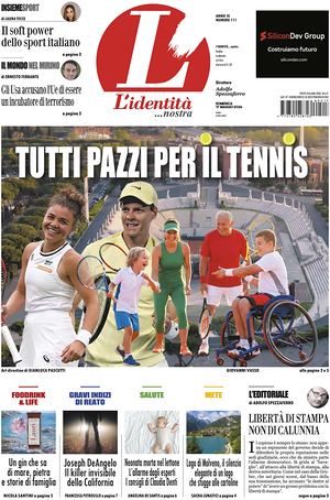 Prima pagina L'Identità di oggi - Quotidiano nazionale