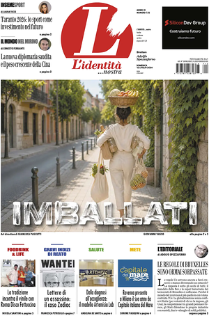 Prima pagina L'Identità di oggi - Quotidiano nazionale