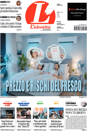 Prima pagina L'Identità di oggi - Quotidiano nazionale