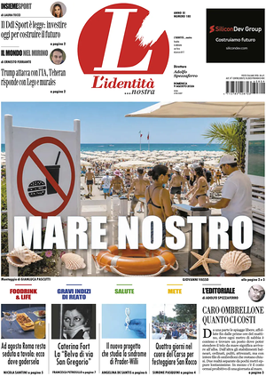 Prima pagina L'Identità di oggi - Quotidiano nazionale