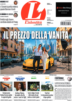 Prima pagina L'Identità di oggi - Quotidiano nazionale