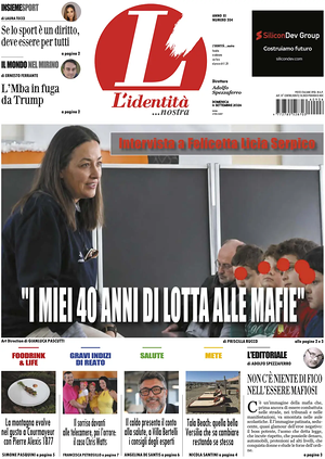 Prima pagina L'Identità di oggi - Quotidiano nazionale