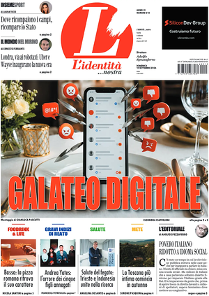 Prima pagina L'Identità di oggi - Quotidiano nazionale