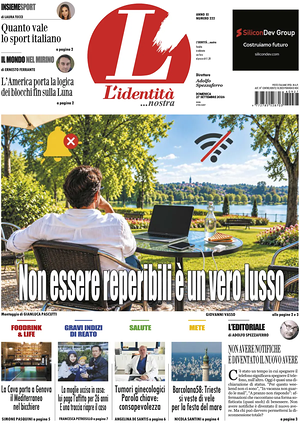 Prima pagina L'Identità di oggi - Quotidiano nazionale