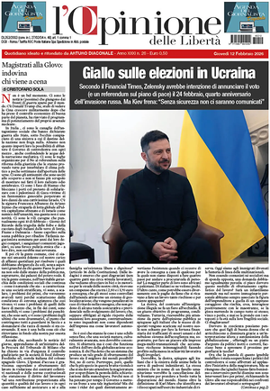 Prima pagina L'Opinione delle Libertà di oggi - Quotidiano nazionale