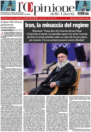 Prima pagina L'Opinione delle Libertà di oggi - Quotidiano nazionale