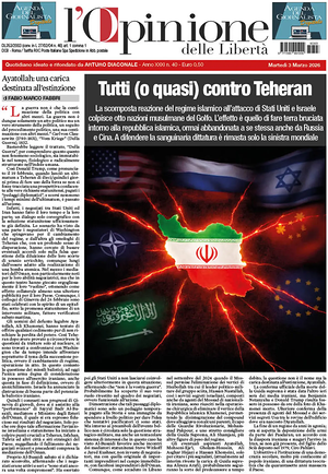 Prima pagina L'Opinione delle Libertà di oggi - Quotidiano nazionale