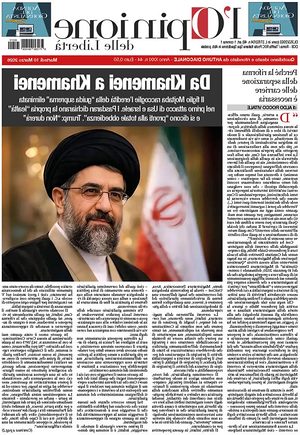 Prima pagina L'Opinione delle Libertà di oggi - Quotidiano nazionale