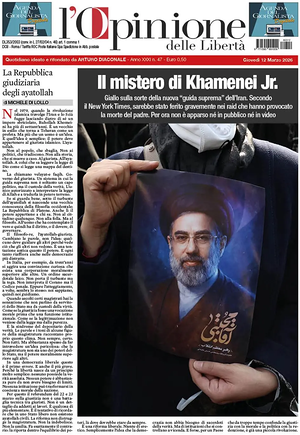 Prima pagina L'Opinione delle Libertà di oggi - Quotidiano nazionale