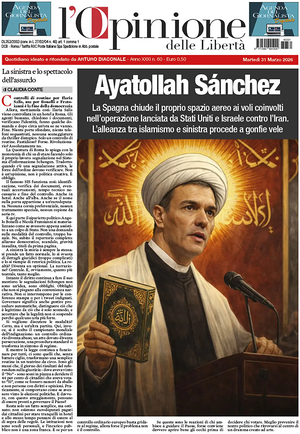 Prima pagina L'Opinione delle Libertà di oggi - Quotidiano nazionale