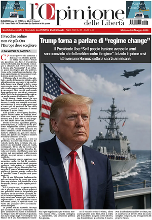 Prima pagina L'Opinione delle Libertà di oggi - Quotidiano nazionale